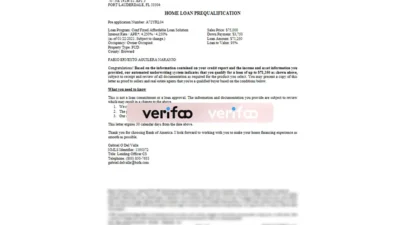 Bank of America Home Loan Editable template