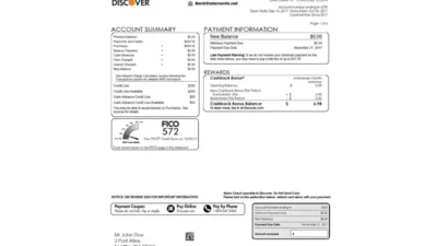 Discover Statement Template free Download