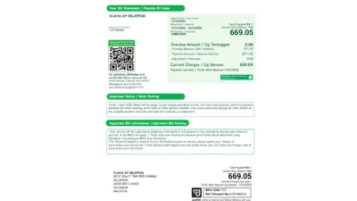Malaysia Maxis Telecommunications Bill Word And PDF Template (14 Pages)