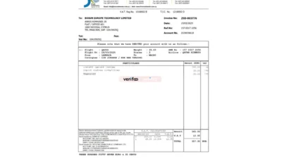 UK Cyprus Five Continents Freight Bill Word And PDF Template