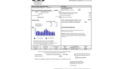 USA Pennsylvania Duquesne Light Utility Bill Word and PDF Template
