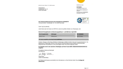 Italy IREN Integrated Water Service Bill Template in word and pdf format