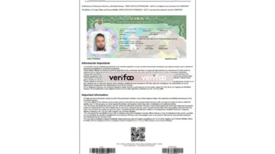 Visa Electrónica Ecuador Word And PDF Template