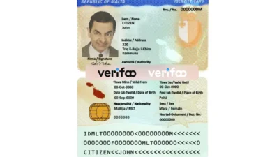 Malta identity card PSD download template