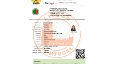 Portugal eVisa Word And PDF Template