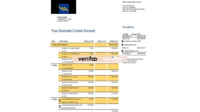 Greece Piraeus Bank Business Statement Word And PDF Template