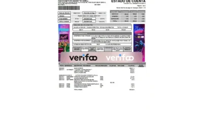 Ecuador Mutualista Pichincha Bank Statement Template