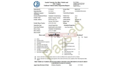 Seattle USA Vehicle Inspection Template – A Customizable Guide in PDF and Word Format