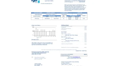 USA Florida FGUA Utility Bill Word And PDF Template