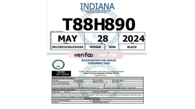 United States Indiana Title Certificate Template in Word and PDF Format