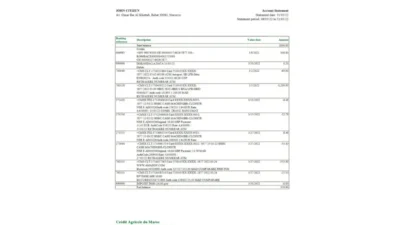 Morocco Credit Agricole bank statement Template