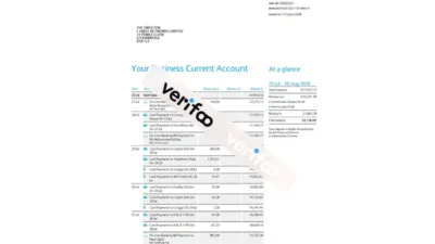 Barclays bank business account statement Word and PDF template