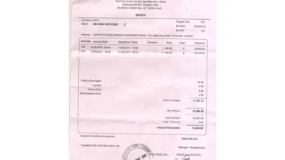 indian hotel bill template