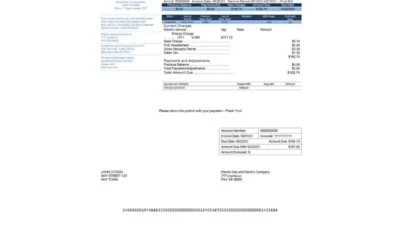 USA California PGE Pacific Gas And Electric Company Utility Bill Word And PDF Template Version 2