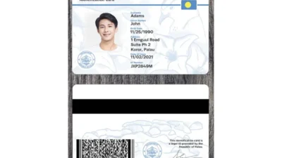 Palau ID Card photoshop Template