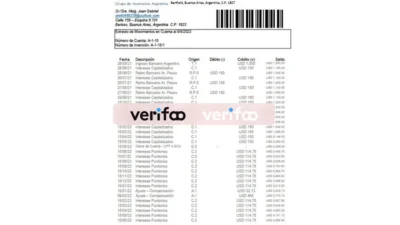 Argentina ank‑account statement Template in Word and PDF Format 1942026