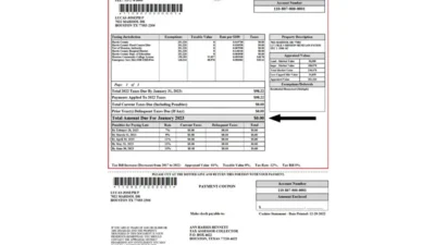 USA Texas Real EState Tax Bill Template
