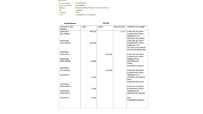 Vietnam Vietcombank Statement Template Version 2