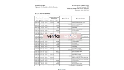 Slovakia Tatra Bank Statement Excel and PDF Template Version 2