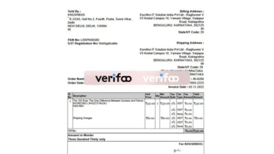 India Amazon Tax Invoice Template in word and pdf format