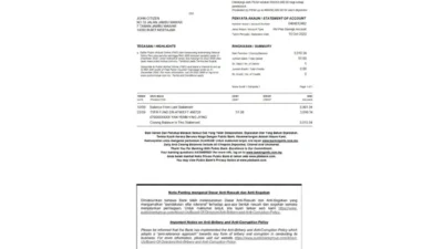 Malaysia Public bank statement template in Word and PDF format