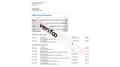 USA Wise bank statement Word and PDF template