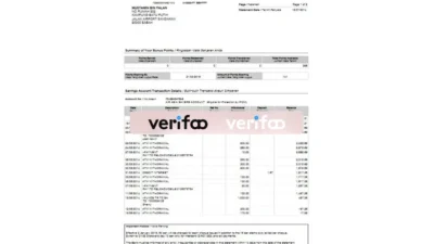 Malaysian CIMB Bank Account Statement Template