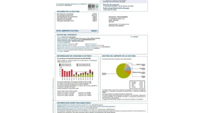 Spain Naturgy Comercializadora Regulada Electricity Bill Word And PDF Template (4 Pages)