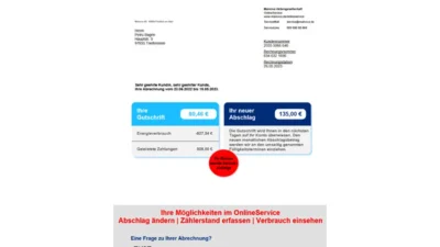 Germany Mainova Annual Electricity Bill Template in word and pdf format