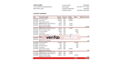 Spain Santander Bank Statement Excel And PDF Template
