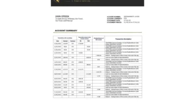 Sao Tome And Principe Banco Central De S.Tome E Principe Bank Statement Template