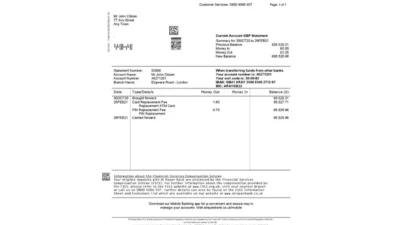 United Kingdom Al Rayan Bank Statement Word And PDF Template