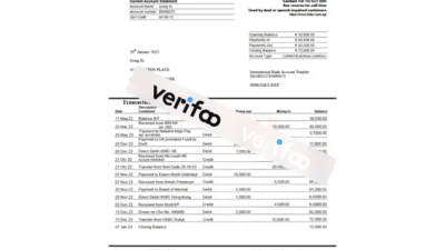 Singapore HSBC Bank Statement Word And PDF Template