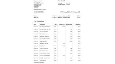 Lloyds Bank Statement Template in word And PDF Format (version2024)