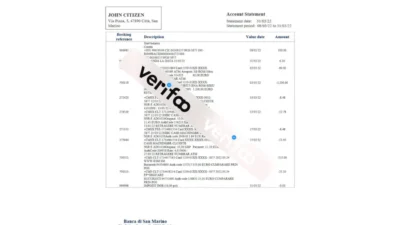 San Marino bank statement template (version1)