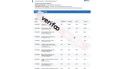 Paypal Account statement Word And PDF template