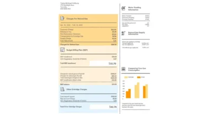 Canada Enbridge Natural Gas Bill Word And PDF Template