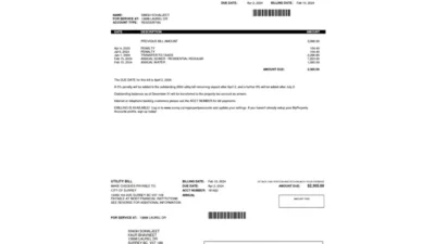 Canada City of Surrey Utility Bill Word Template