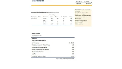 Bolivia ENDE Corporación Electricity Bill Template in word and pdf format