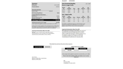 USA Maryland BGE Gas And Electric Utility Bill Word And PDF Template