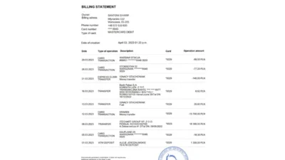 Poland Bank Pekao Bank Statement Word And PDF Template