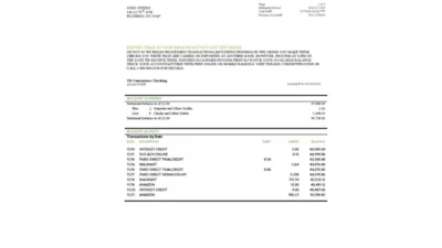 USA TD Bank Statement Template
