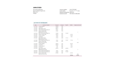 Vietnam Vietinbank Bank Proof Of Address Statement Template