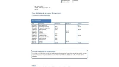 Turkmenistan Halkbank Bank Statement Word And PDF Template