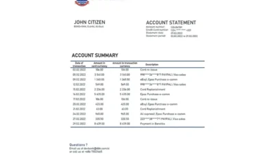 Kiribati Development Bank of Kiribati bank statement template in Word and PDF