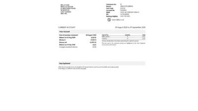 UK Halifax Bank statement Template