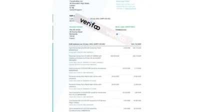 Wise EUR statement Template
