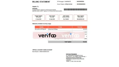 INDONESIA Internet Billing Statement Template in word and pdf format