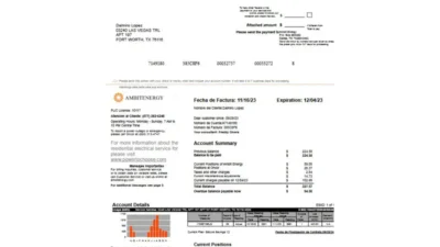 USA Ambit Energy Electricity Bill Template in word and pdf format