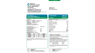 Italy Water Service Bill Template in word and pdf format v6